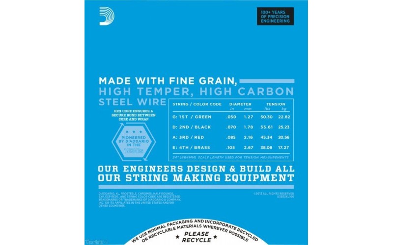 D'ADDARIO ESXL160  - струны для безголовой бас-гитары